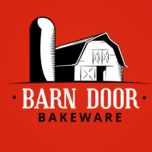 Create a "cool rustic" styled logo of a Barn Door for Barn Door Bakeware Logo Design by krehbielLABS