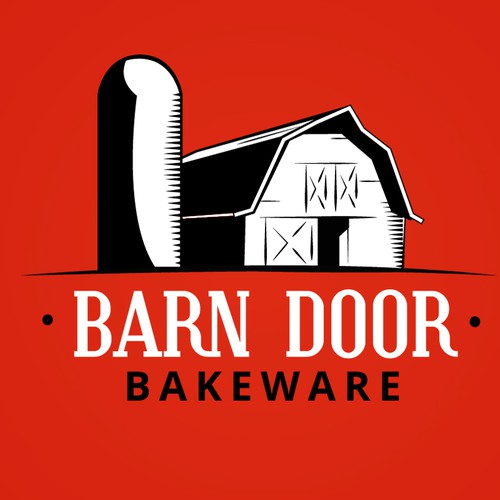 Create a "cool rustic" styled logo of a Barn Door for Barn Door Bakeware Logo Design by krehbielLABS