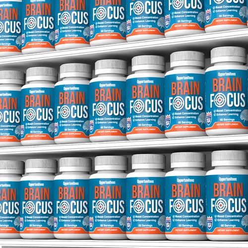 Create product label for Brain Focus supplement Design réalisé par MMX