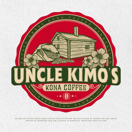 Vintage logo for family run Kona Coffee Plantation