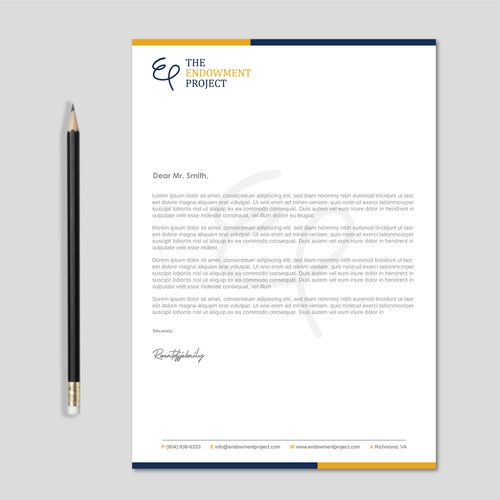 Clean, simple note design, The Endowment Project Design by LAXMI DESIGNHUB