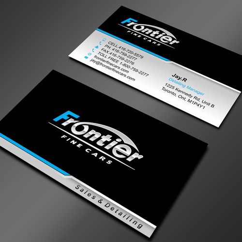 Create the next stationery for Frontier Fine Cars Design por rikiraH