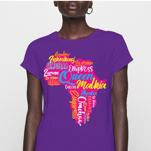 African Diaspora "QUEEN" Dialect T-Shirt Design Design by aSveta