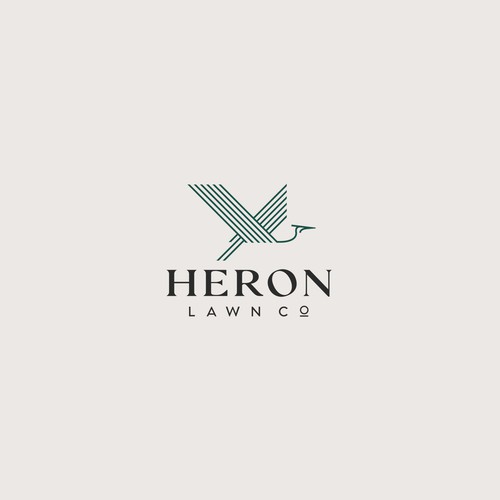 Modern Lawn Care Business with Heron Design by vikavita ✶︎