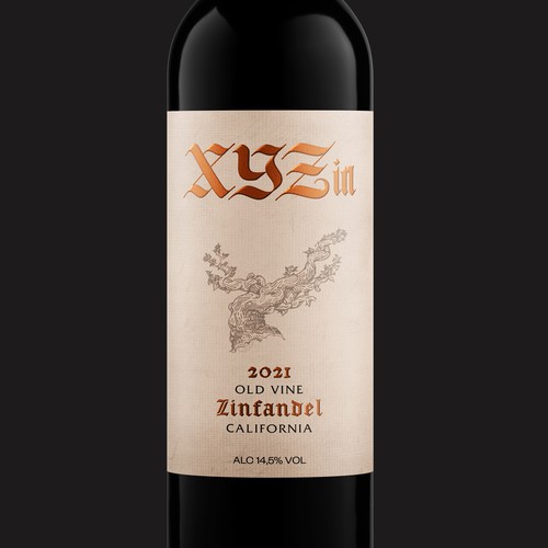 Design Gothic Old Vine Zinfandel Wine Label por LABELL®