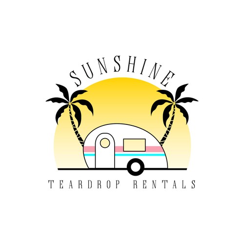 Design a "beachy" and feminine logo for a California travel trailer rental company. Design by daniboulware