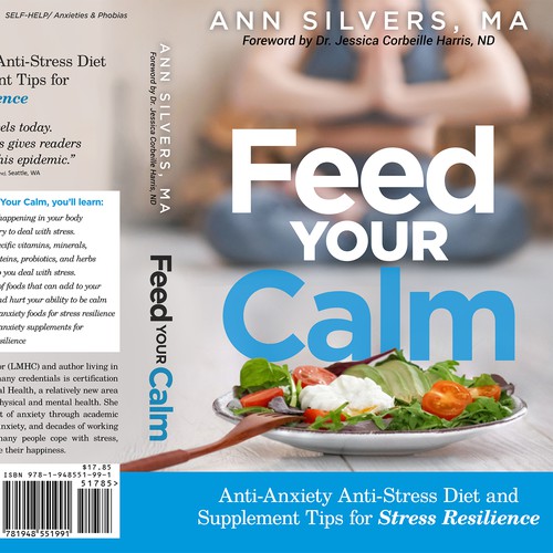 Captivating Yet Calm Book Cover for Stress Relief thru Nutrition Concept Design by digital.ian