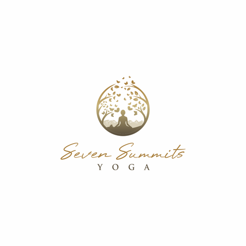 "7-Berggipfel und Yoga in sanften Farben" winning Logo design
