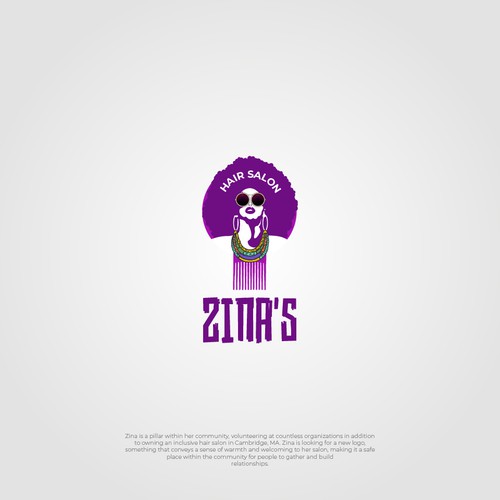 Showcase African Heritage and Glamour for Zina's Hair Salon Logo Design por Sonnie.