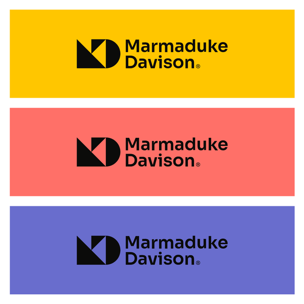 Design by Amit Yogi titled "Marmaduke Davison - Visual identity."