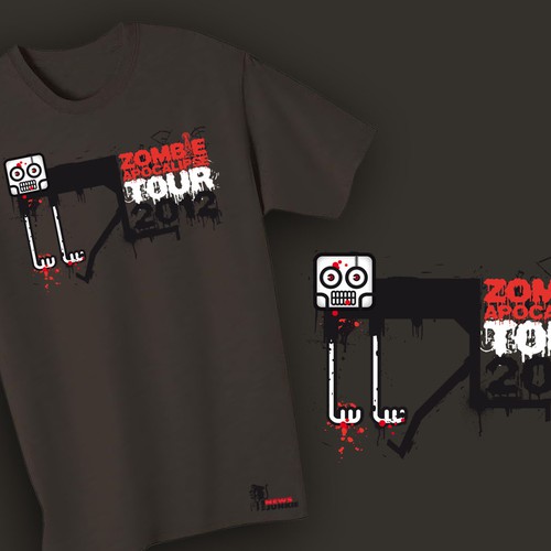Zombie Apocalypse Tour T-Shirt for The News Junkie  Design por 99nick