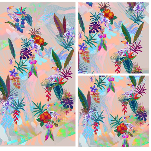 Tropical Fabric Print - Textile Designers & Illustrators Los Angeles fashion brand needs your designs Design by Moch.