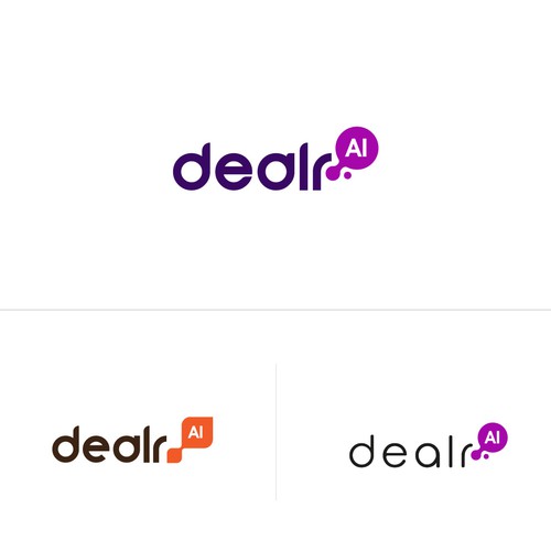 Create a simple and techy logo for a new AI product for dealr.cloud - dealr.ai Diseño de bandbedesign