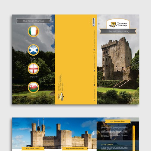 Create an inspiring travel brochure for an Ireland and UK tour operator! Design by dagusuper