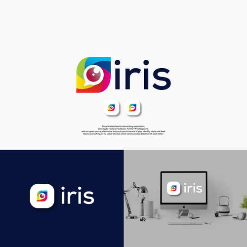 Logo for Iris, the decentralized alternative to social media giants Design by EvStudio