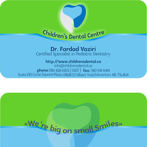 Design di Create a classy, simple and elegant business card for a pediatric dentist di mehonydesign.com