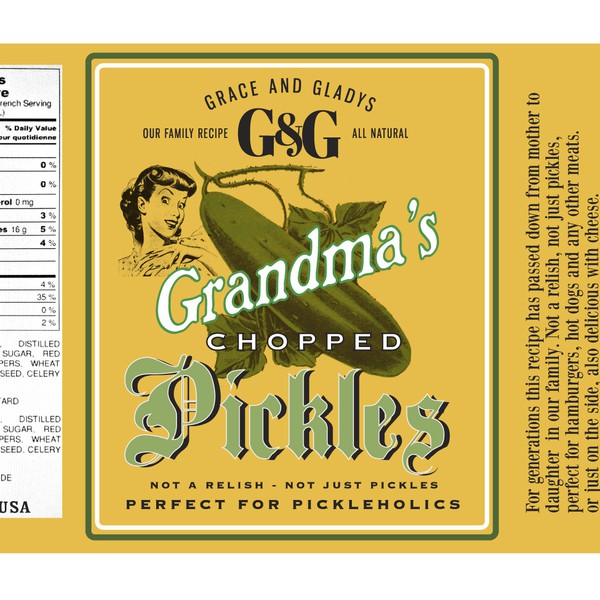 Design by SCRAM 69 titled "label for pickles"