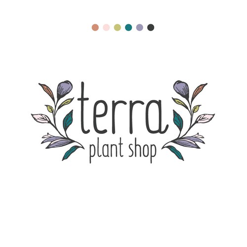 A lovely plant shop with lovely green plants and classes. Ontwerp door Mararti