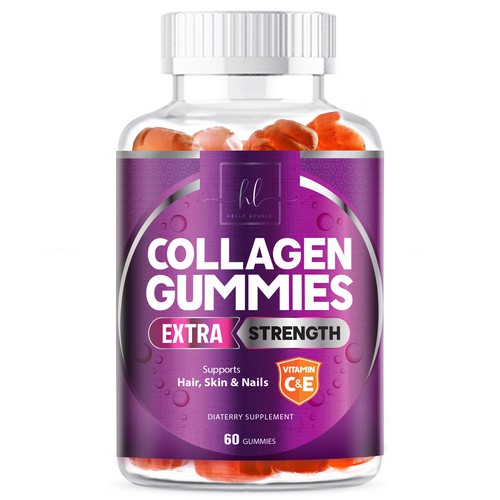 Hello Lovely needs a Collagen Gummies product label Design by agooshe