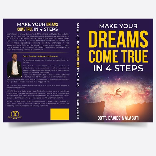 Copertina efficace per il libro: Realizza i tuoi sogni in 4 mosse Design by Unboxing Studio