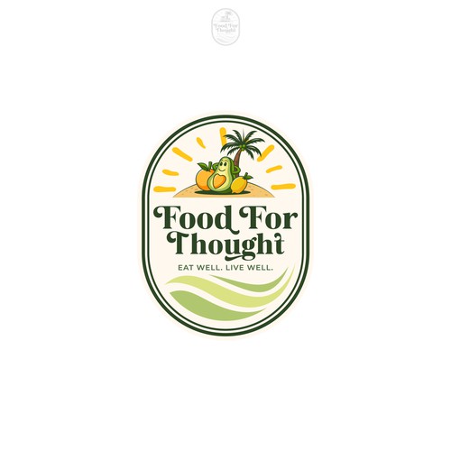 Fresh, Playful Island-Inspired Logo for Food For Thought – Organic Café & Market in the Florida Keys Design by norzone