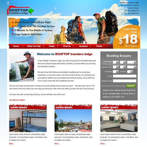 Backpacker website needs a fresh look Design by Ogranak