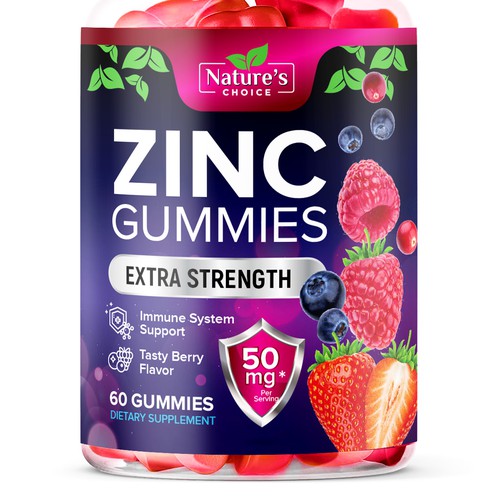 Tasty Zinc Gummies design needed for Nature's Choice Diseño de TUNSAY