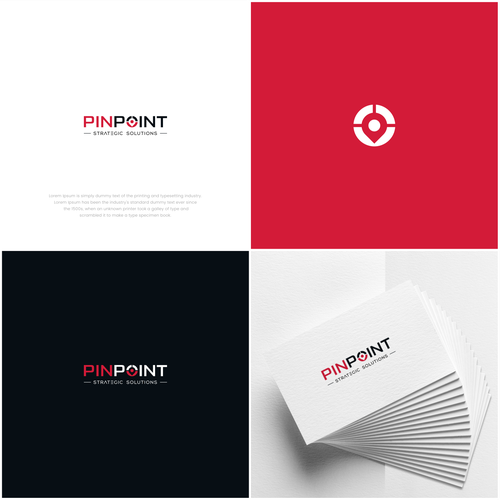 technical business consulting logo showing expertise for PINPOINTing the right problem to solve. Design by METAFORA_