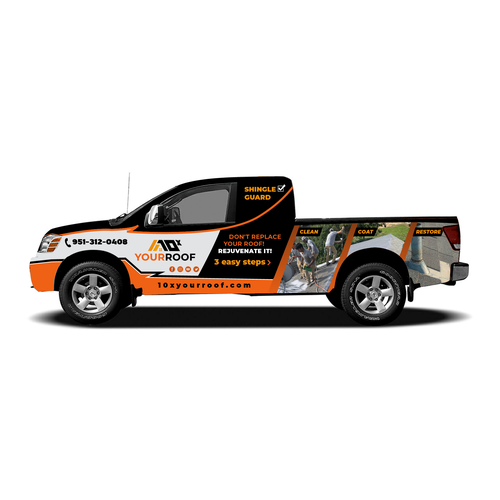 10xYourRoof - truck wrap Design by Digital Genius Nic