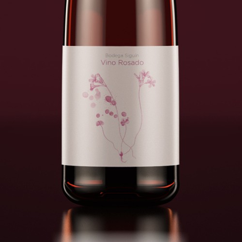 Etiqueta que represente la personalidad de nuestro vino rosado PinK-3 Design by Olga Rabodzey