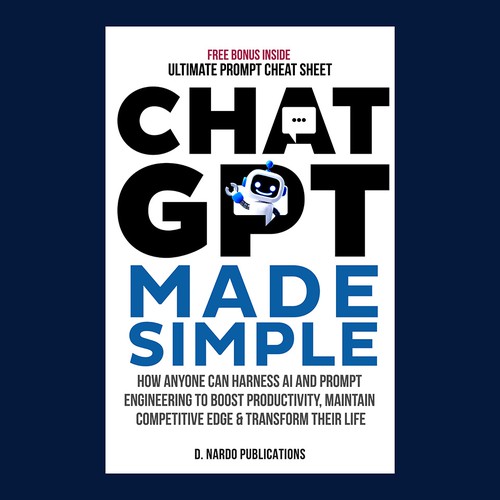 Professional Cover for BEST-SELLING BOOK about ChatGPT & AI Design by Mudee