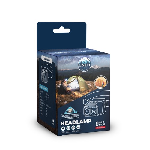 Design the packaging a outdoor headlamp where proceeds are donated to save american wildlife Design by Manthanshah