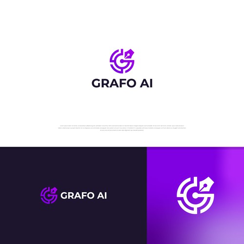 GrafoAI | Artificial Intelligence Writer Logo Design by nupixelstd