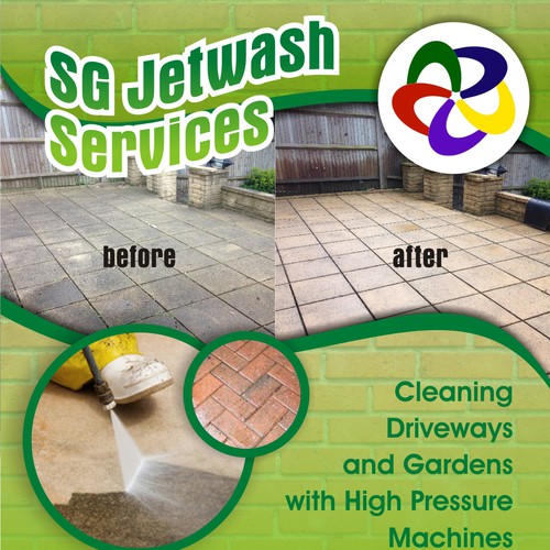 Create an image of a Jetwash clean showing how it looks before, after ...