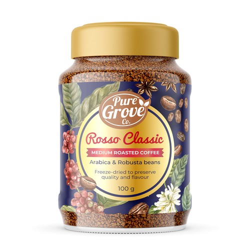 Freeze Dried Coffee Label design Design by Manthanshah