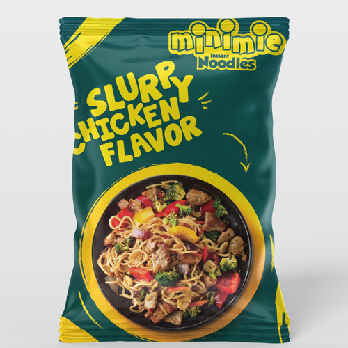 New packaging Design for Minimie Noodles Design by Iustina Design