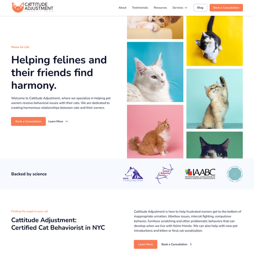 Create a website refresh for a cat behavior consultant! Design by Christian Storch
