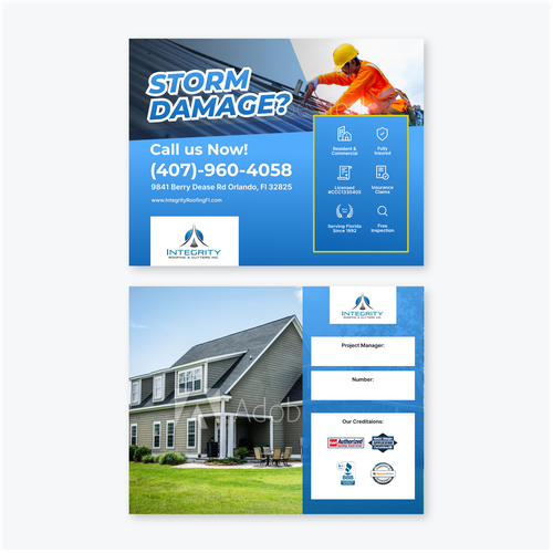 Roofing Company Storm Damage Flyer Réalisé par Assaiv