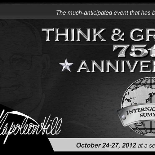 Design di Banner Ad---use creative ILLUSTRATION SKILLS for HISTORIC 75th Anniversary of "Think & Grow Rich" book by Napoleon Hill di Kaloi1990