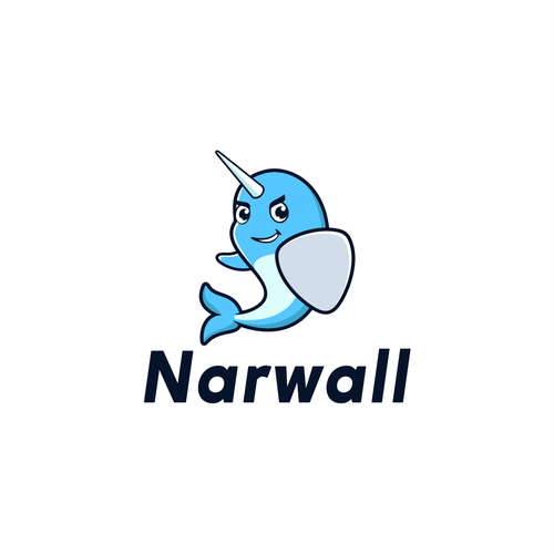 Create a cute, premium narwhal mascot for a bold, innovative COVID mask Design by DZenhar Studio