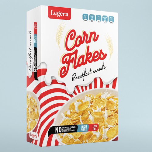 Premium cereal breakfast packaging (Corn Flakes) Design by Davi Giolo ★