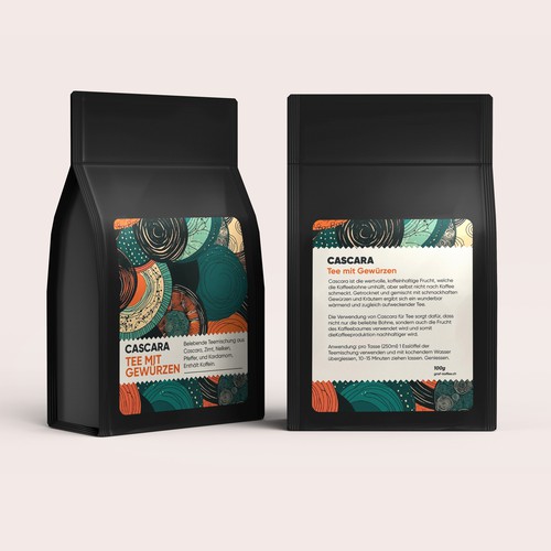 Cascara tea label Design by Experiva