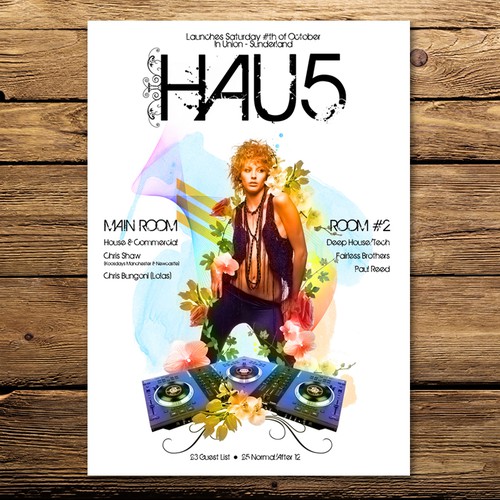 ♫ Exciting House Music Flyer & Poster ♫ Diseño de kuligrafik
