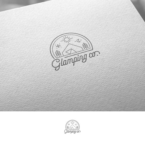 Create a stunning identity pack for a luxury camping company Logo