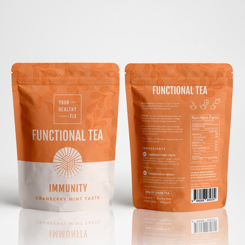Functional Tea collection design for a health supplement brand! Design by Claudia Gabriela
