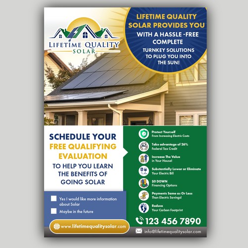 Solar Offer Page for Roofing Customers Design by allMarv