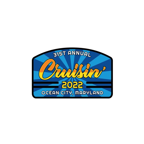 Design by RUSH.3 titled "Hat Patch for Classic Car Show Cruisin Ocean City 2022"