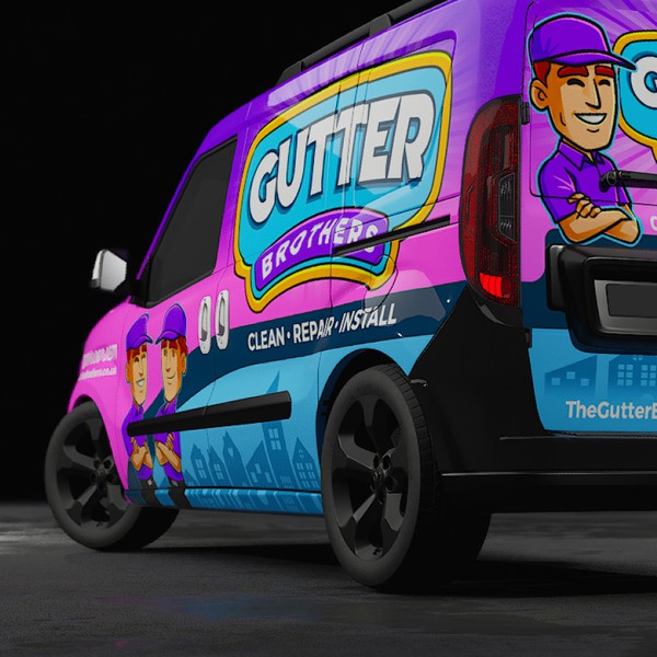 Design by DesignerShajeeb™ titled "Bold Gutter Services Car Wrap Design"