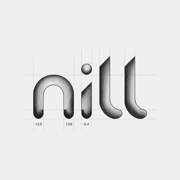 Technical Logo Sketch for Nill
