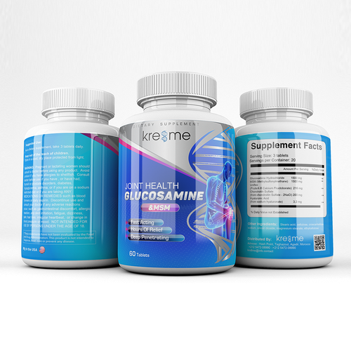 Create a Vibrant, Eye Catching Label For Kre8me Glucosamine Supplement
